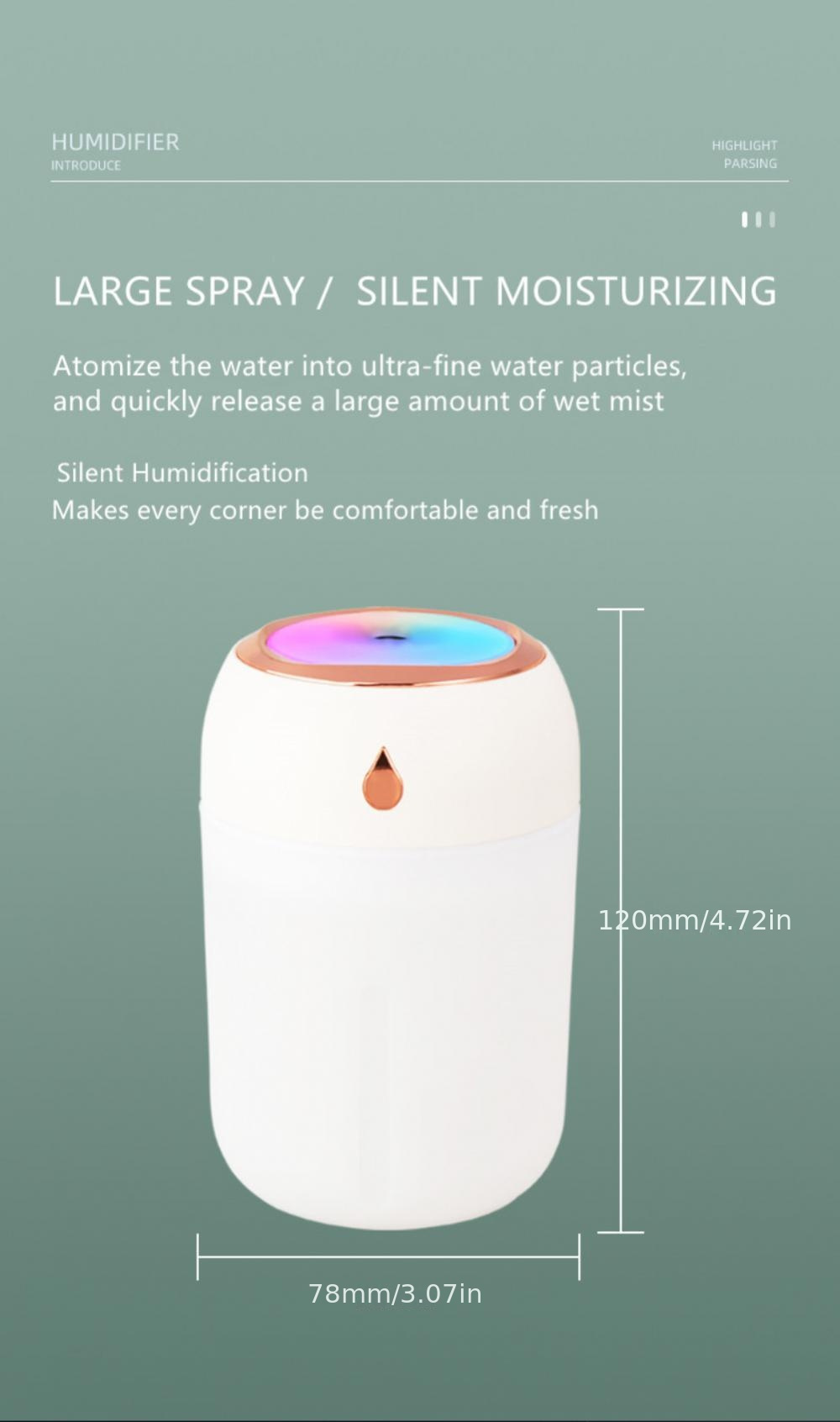 portable mini creative   air humidifier office desktop home 330ml cold large capacity atomizer car humidifier usb humidifier aromatreatment machine details 4