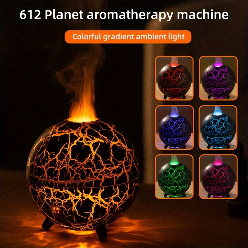  612 planet aromatherapy humidifier usb powered 7 color gradient ambient light suitable for office study and home decoration details 0