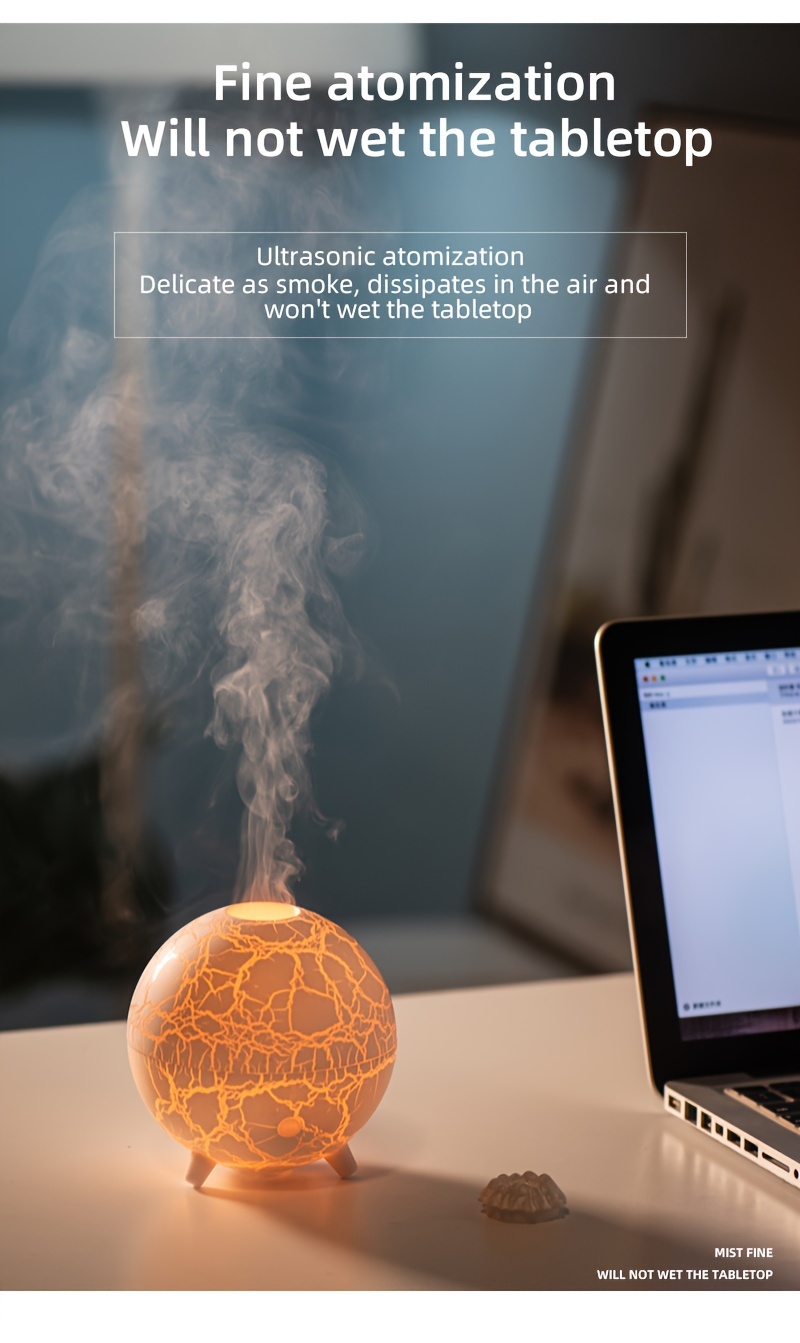  612 planet aromatherapy humidifier usb powered 7 color gradient ambient light suitable for office study and home decoration details 8