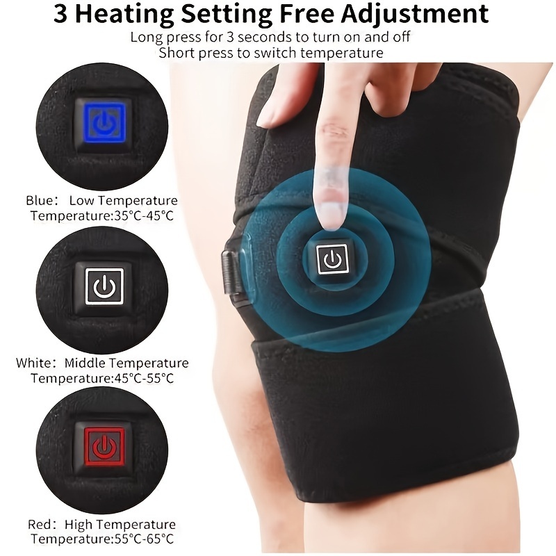 usb heated knee brace massager dual pack adjustable vibration massage   for joint       usb powered low voltage operation without battery details 1