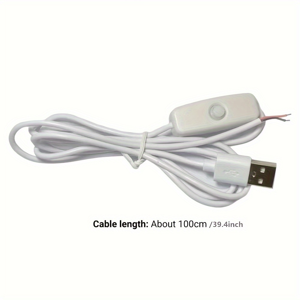 2pcs 5pcs 10pcs usb extension cable connector 1m usb power cable led chips light on off switch electrical wire details 3