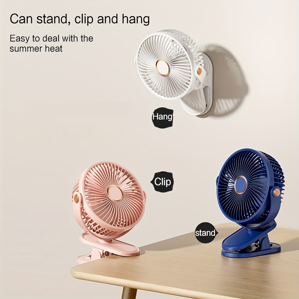 usb rechargeable table fan with night light 5 speed 720 rotatable on fan with removable and washable blades portable desk fan for home office car and outdoor use details 5