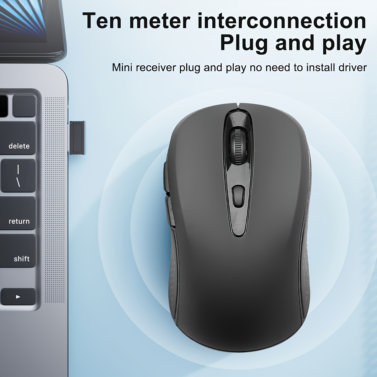 2 4g ergonomic wireless mouse ambidextrous optical computer mouse with multi connectivity 2 4g 3g 4g 5g battery powered anti slip for   no battery included details 2