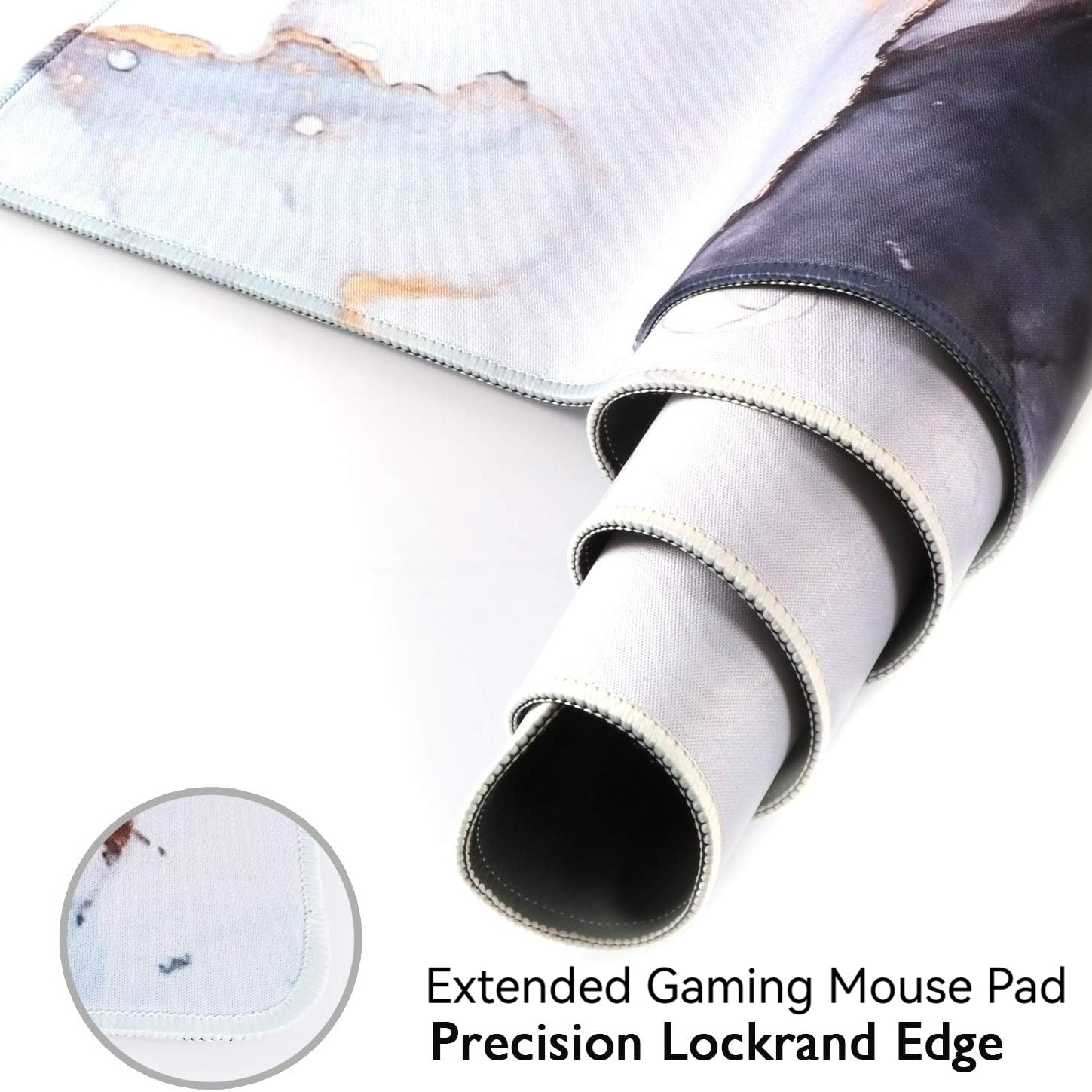 x large gaming mouse pad 35 4x15 7 in 40x90cm non slip rubber base with stitched edges waterproof keyboard and mouse mat for home and office desktops details 2