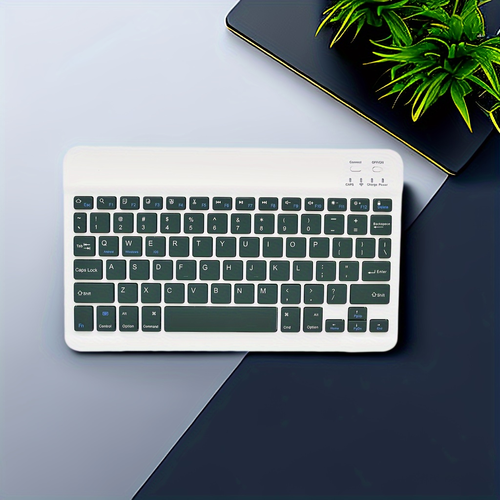 wireless keyboard mini keyboard for ipad iphone mobile phone tablet laptop 4 colors available slim and mute multi device support three systems for android ios windows system devices stylish portable and convenient universal multi device mini wireless keyboard rechargeable keyboard universal keyboard details 3