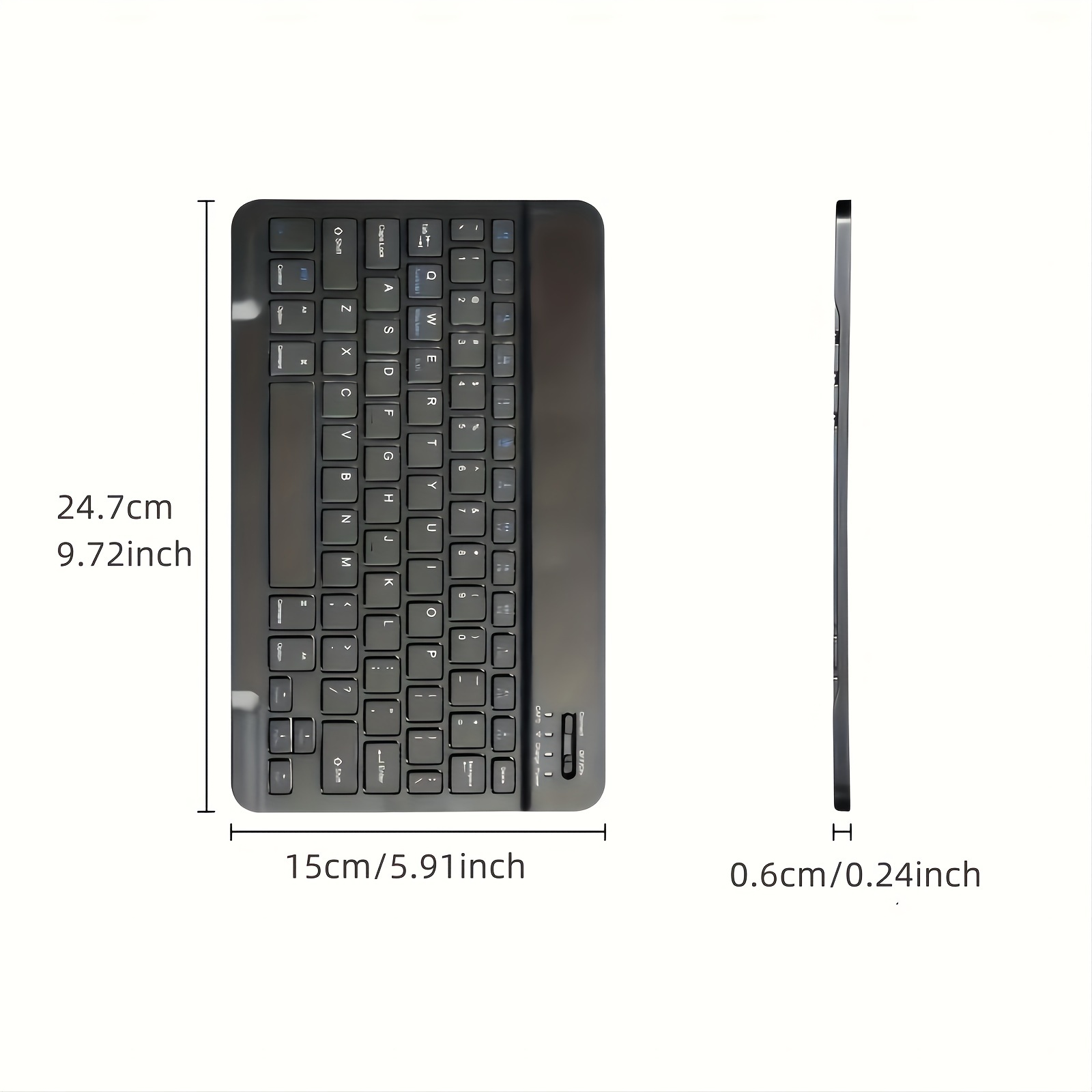 wireless keyboard mini keyboard for ipad iphone mobile phone tablet laptop 4 colors available slim and mute multi device support three systems for android ios windows system devices stylish portable and convenient universal multi device mini wireless keyboard rechargeable keyboard universal keyboard details 8