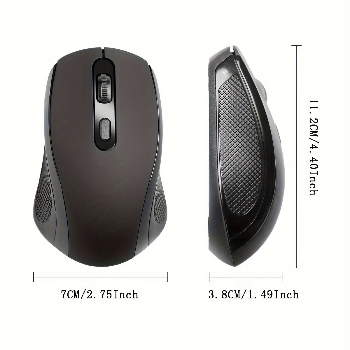 ergonomic 2 4g wireless mouse streamlined body design plug and play stability with low latency portable for laptop plastic material   wireless functionality no battery included details 5