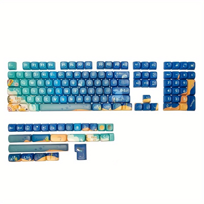 high quality pbt keycap kit with moa profile for mx switch gaming mechanical keyboard full 134 key ansi iso layout with keycap puller details 5