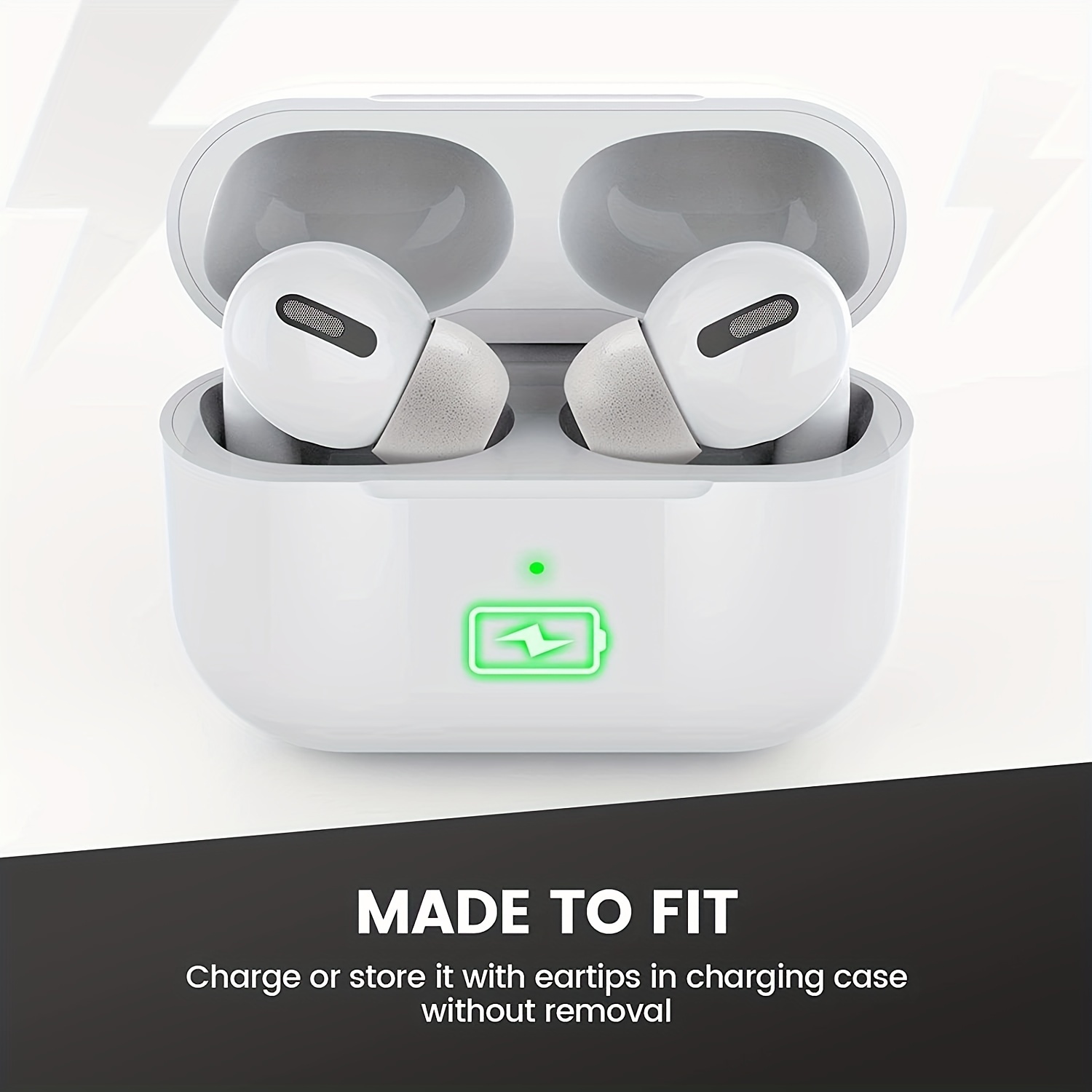 memory foam replacement premium ear tips for   pro wireless earbuds   noise reduction anti slip eartips fit in the charging case easy install 3 paris mixed sizes details 1