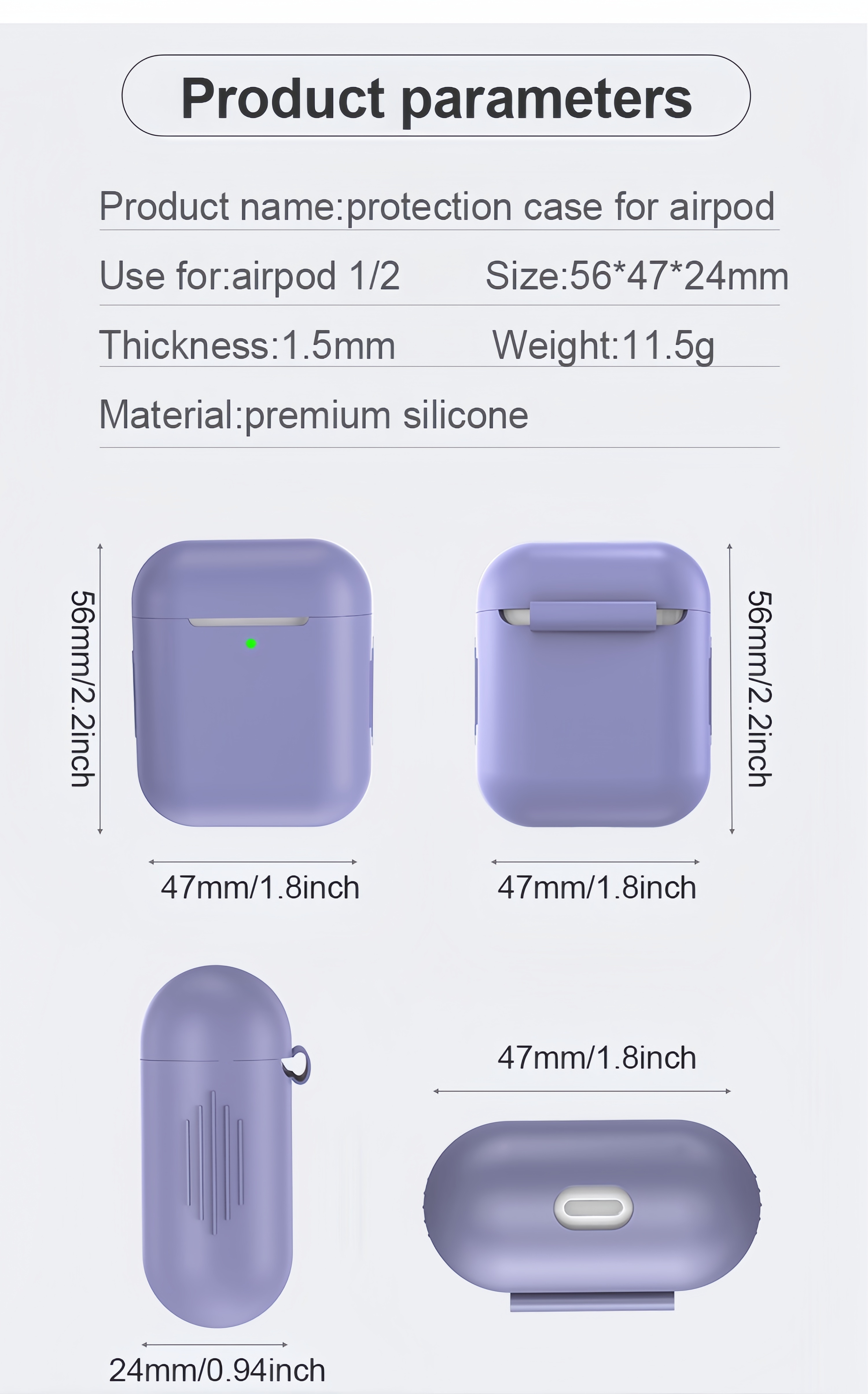 protective case for suitable for wireless silicone earphone case compatible with 1st and 2nd generation headphone shell details 2