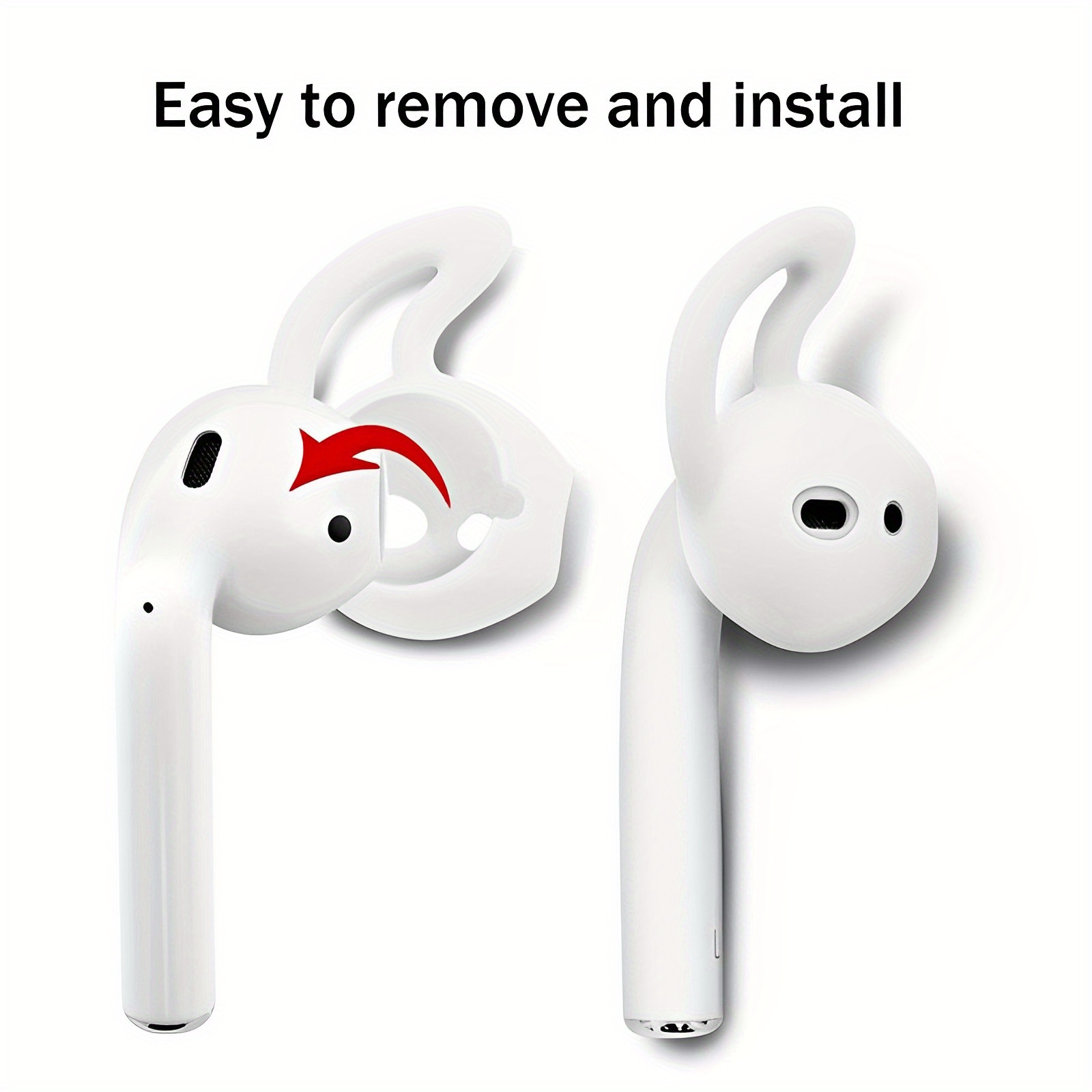 1 pair secure and comfortable anti slip silicone ear tips and hooks for earphones enhance sound quality and prevent ear fatigue for women men details 4