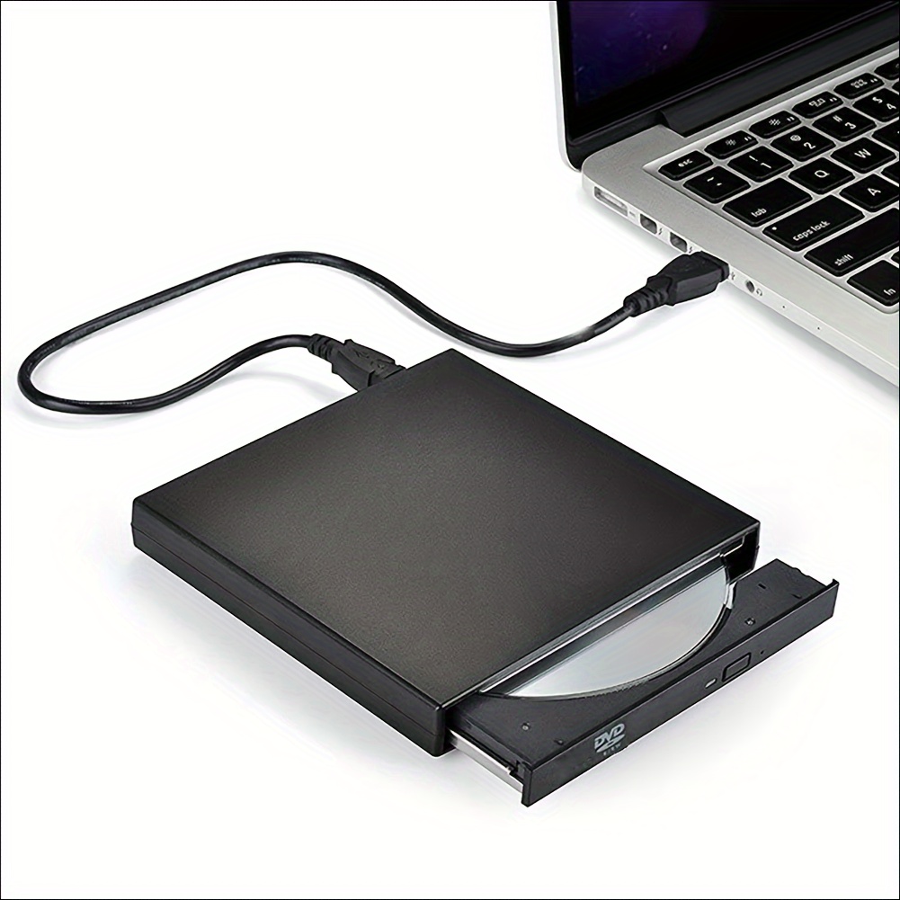 external cd dvd drive usb 2 0 slim protable external cd rw drive dvd rw burner writer player for laptop notebook pc desktop computer details 0