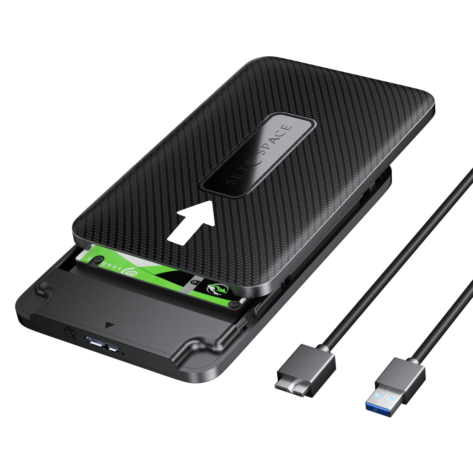 sata enclosure 2 5 external hard drive enclosure carbon fiber texture 2 5 ssd enclosure details 1