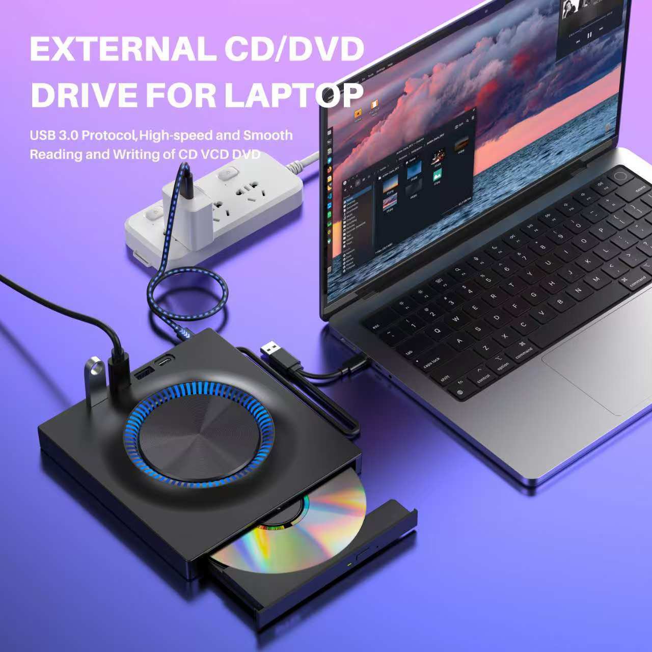 luminous 3 usb 3 0 external cd dvd drive typ c portable cd dvd rw drive with sd card reader cd rom burner compatible with windows linux and   operating systems details 0